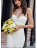Strapless Sleeveless Ivory Lace Tulle Wedding Dress